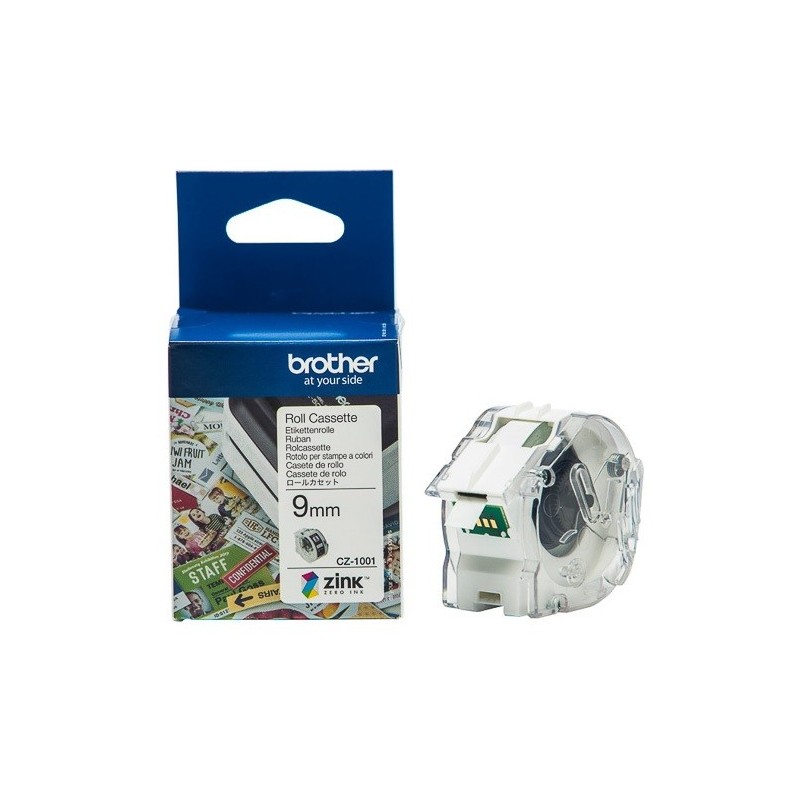Ruban d'étiquettes couleur Brother CZ-1001, 9 mm de large