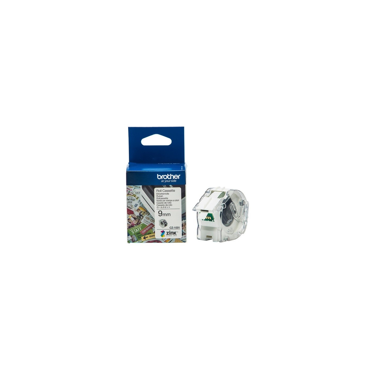 Ruban d'étiquettes couleur Brother CZ-1001, 9 mm de large