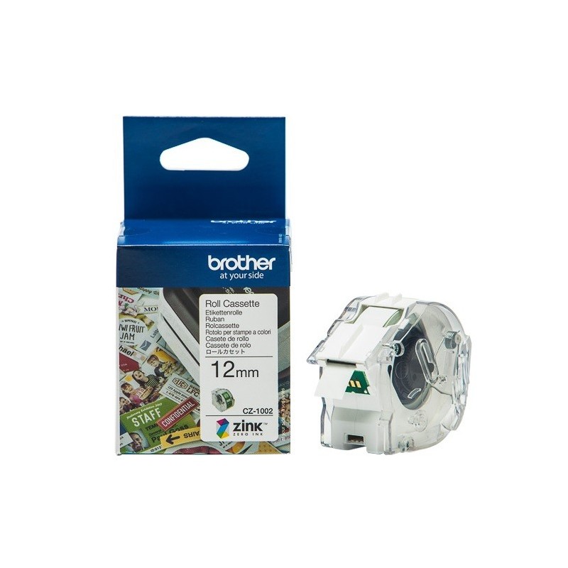 Ruban d'étiquettes couleur Brother CZ-1002, 12 mm de large