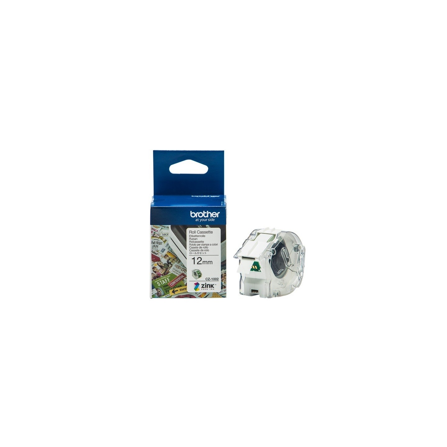 Ruban d'étiquettes couleur Brother CZ-1002, 12 mm de large