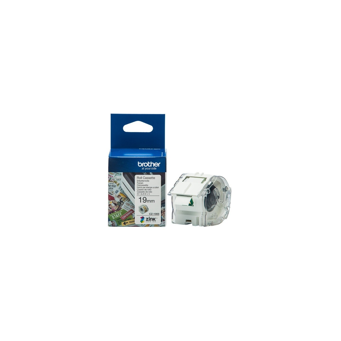 Ruban d'étiquettes couleur Brother CZ-1003, 19 mm de large
