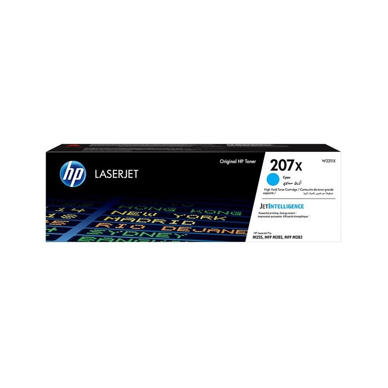 Cartouche Toner Cyan Haute Capacité HP pour laserjet Pro M255 / M283 ... (207X)