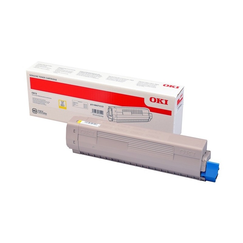 Cartouche toner Oki Original - Jaune- 5000 Pages pour C813n - C813dn