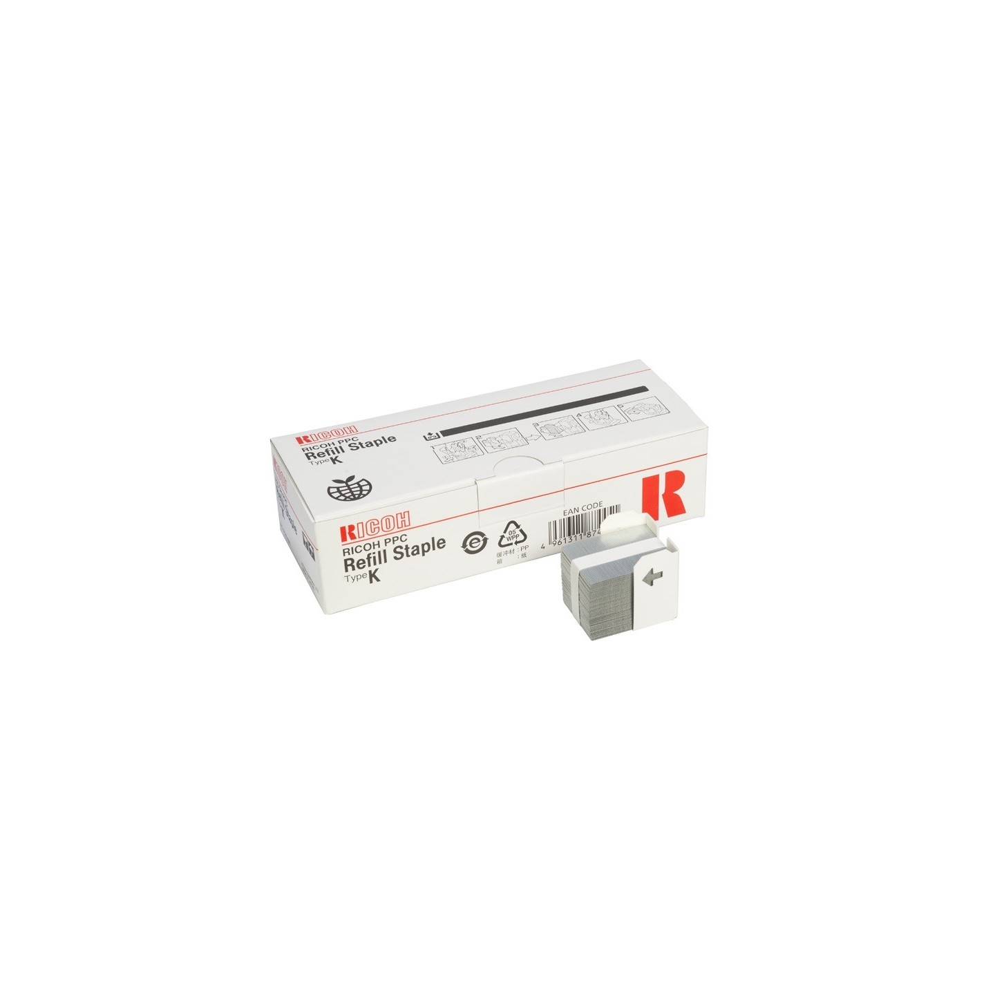 Pack 3 Recharges de 5 000 agrafes Ricoh pour Finisher SR760... (Type K) soit 15 000 agrafes.