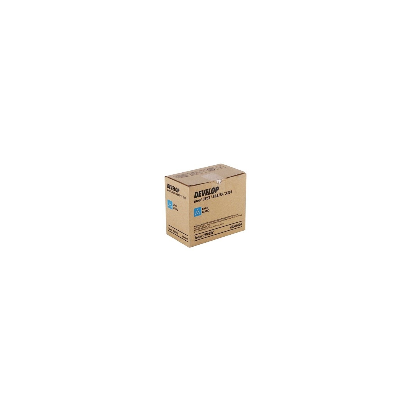 Cartouche toner Cyan Develop pour Ineo +3351 +3851 (TNP49C)