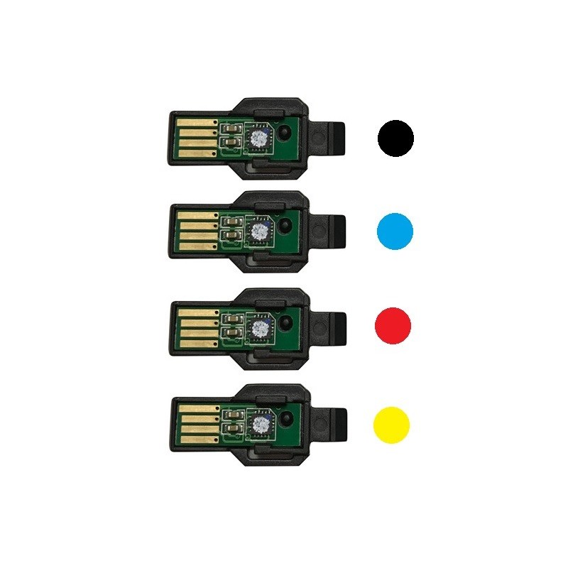 Pack 4 puces pour Unités images pour XEROX Workcentre 6605 ...