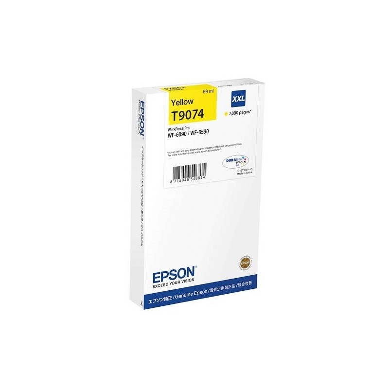 Cartouche Jaune XXL Epson Tres Haute Capacité pour WorkForce pro WF 6590 / WF 6090 (T9074), Toner Express : achat en ligne de Ca