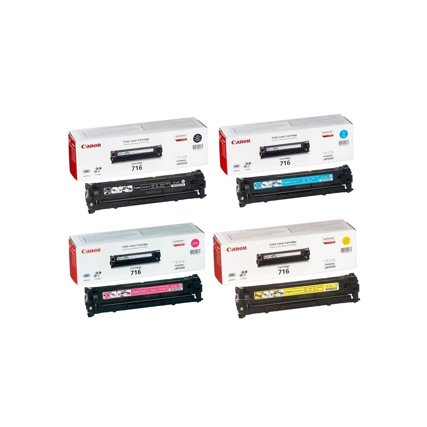 Pack de 4 toners Canon pour LBP5050 / 5050n... CRG716BK