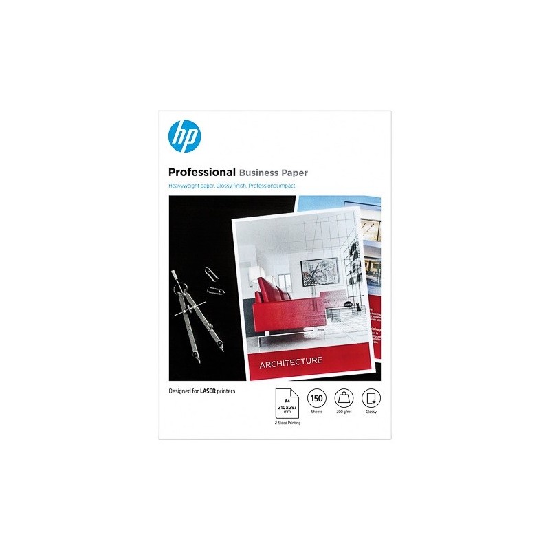 Papier photo A4 brillant laser professionnel HP - 150 feuilles - 200 gr - Finition brillante