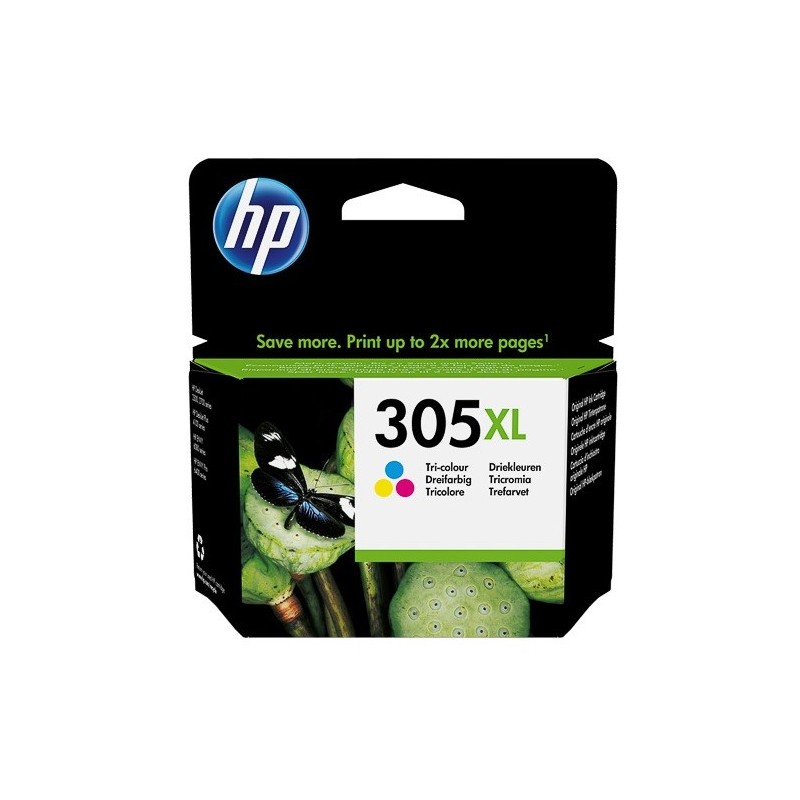 Cartouche Jet d'encre Haute Capacité HP N°305XL Couleur (240 pages)