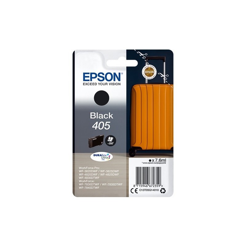 Cartouche d'encre noire Epson pour WorkForce Pro WF-3820dwf, ... (405)