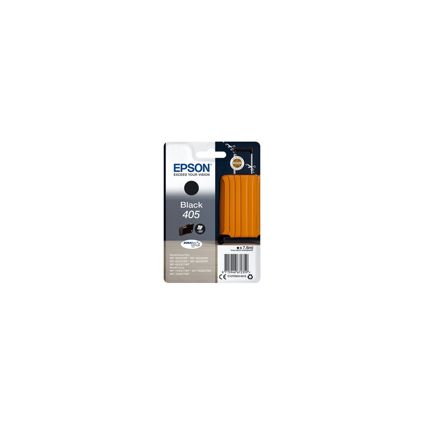 Cartouche d'encre noire Epson pour WorkForce Pro WF-3820dwf, ... (405)