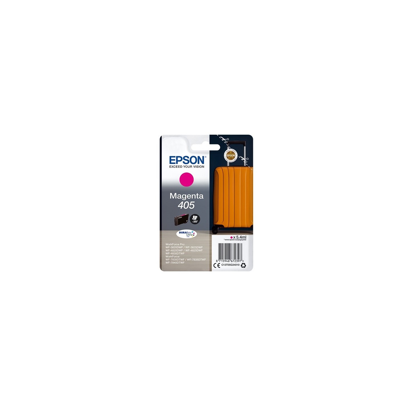 Cartouche d'encre Magenta Epson pour WorkForce Pro WF-3820dwf, ... (405)