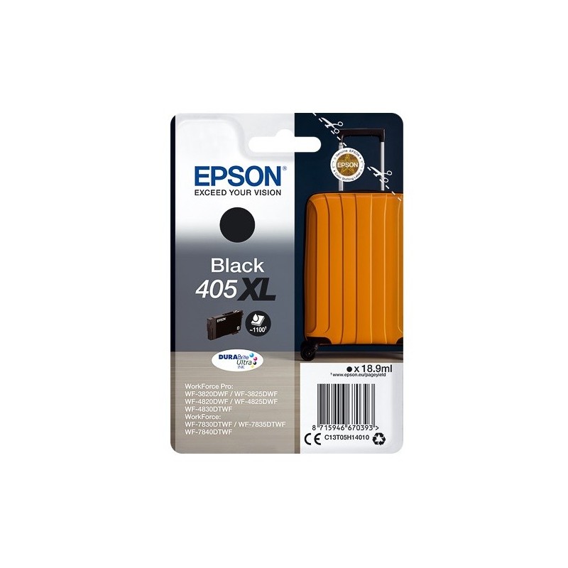 Cartouche d'encre noire Haute Capacité Epson pour WorkForce Pro WF-3820dwf, ... (405)