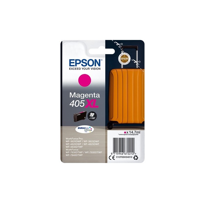 Cartouche d'encre Magenta Haute Capacité Epson pour WorkForce Pro WF-3820dwf, ... (405XL)