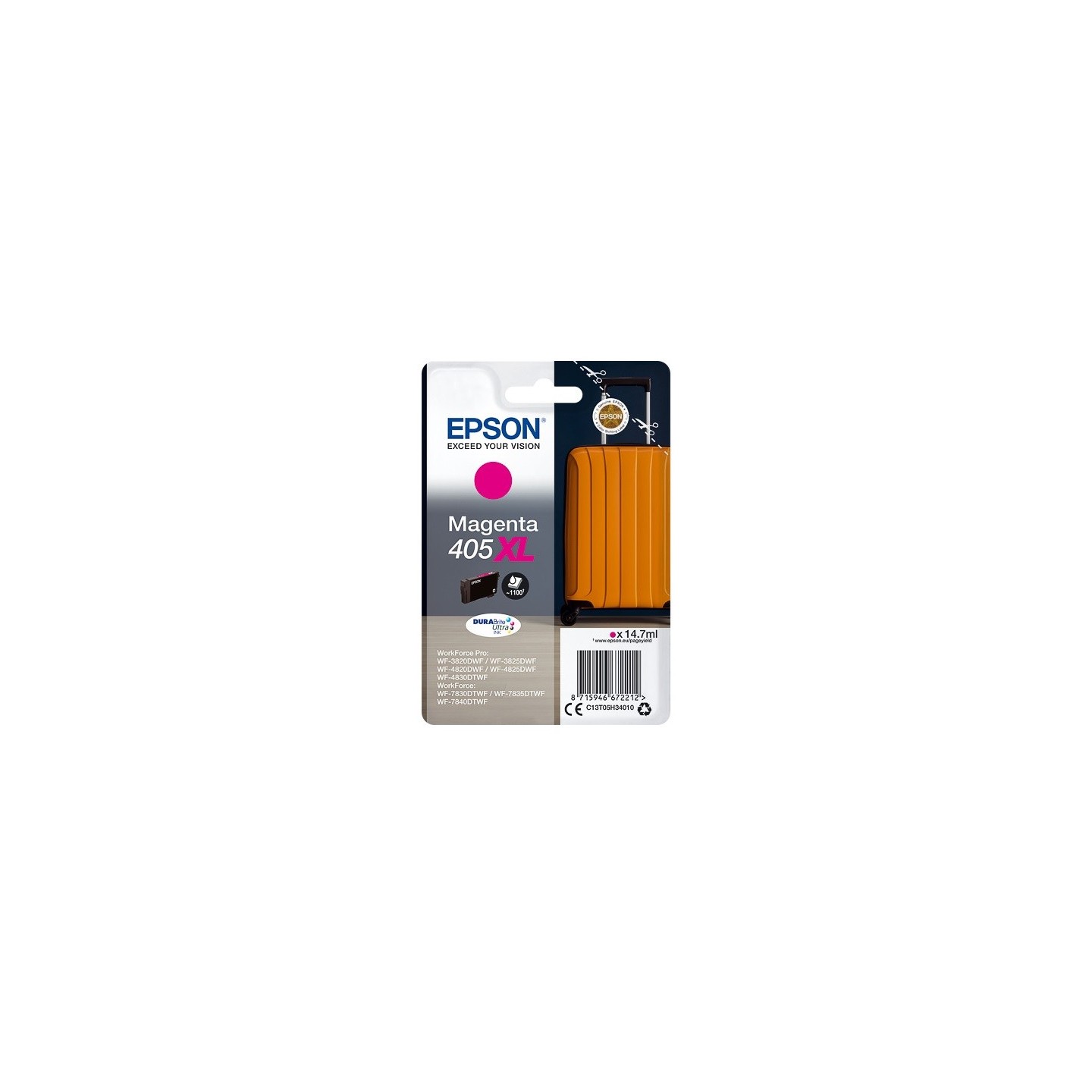 Cartouche d'encre Magenta Haute Capacité Epson pour WorkForce Pro WF-3820dwf, ... (405XL)