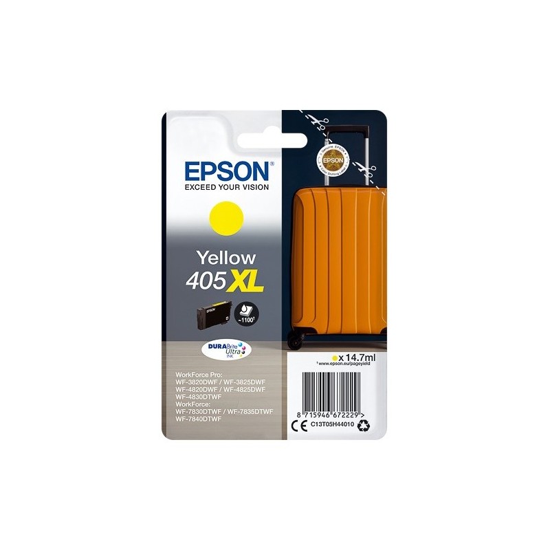 Cartouche d'encre Jaune Haute Capacité Epson pour WorkForce Pro WF-3820dwf, ... (405XL)