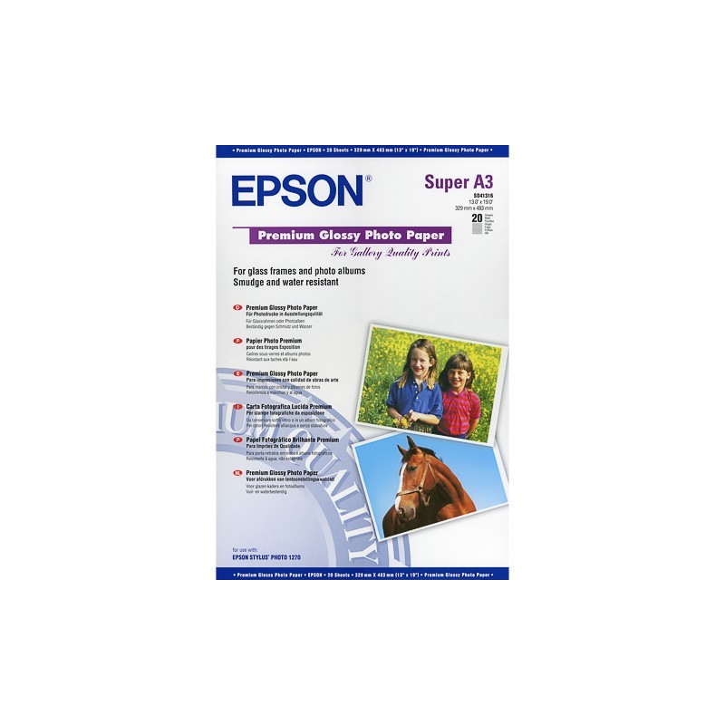 20 feuilles de papier photo brillant Epson A3+  (255 gr)