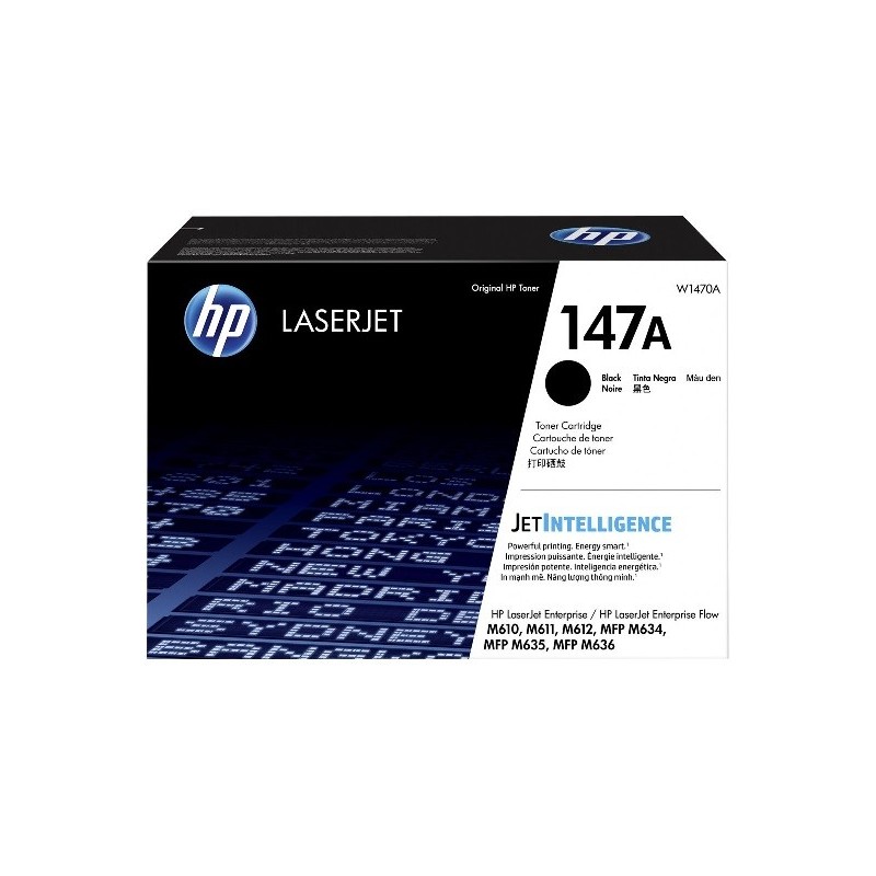 Cartouche Toner Noir HP pour laserjet Enterprise M611dn, M612dn,... (147A)