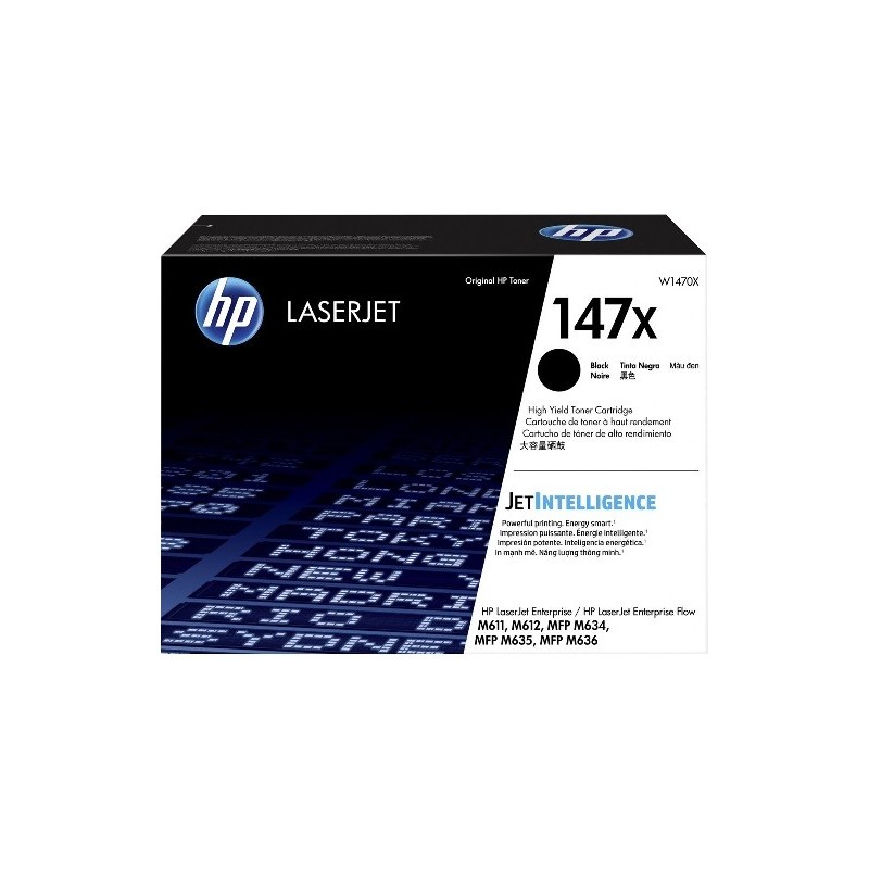 Cartouche Toner Noir Haute Capacité HP pour laserjet Enterprise M611dn, M612dn,... (147X)