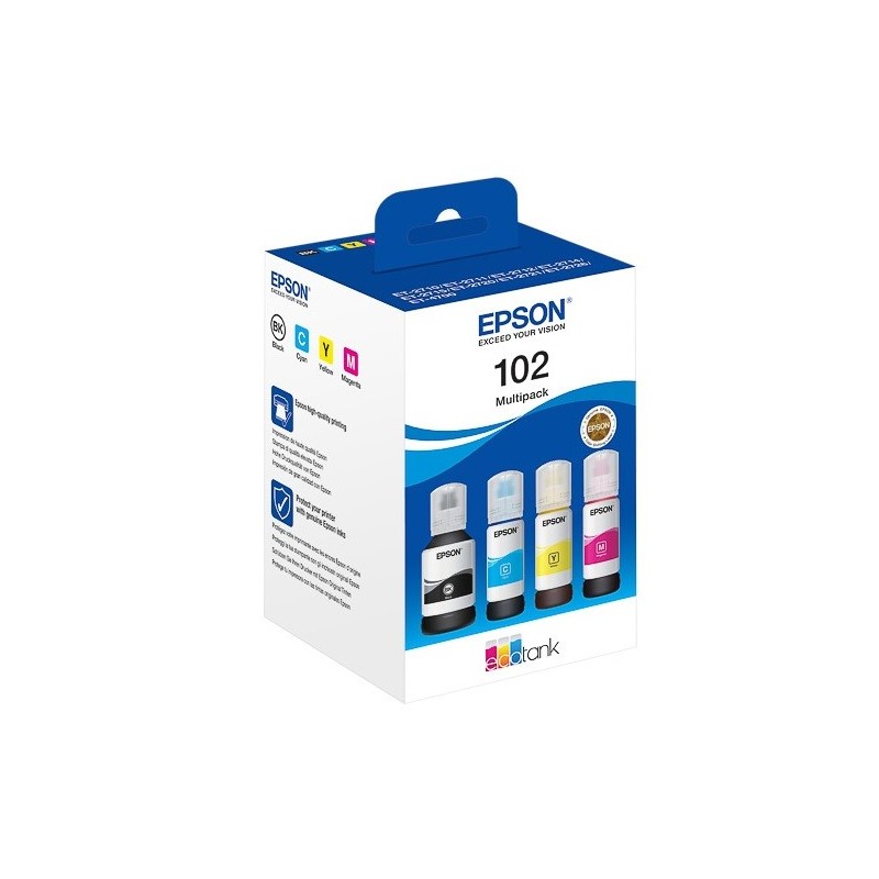 Multipack 4 Cartouches d'encre Epson pour ET EcoTank ET2700... (N°102)