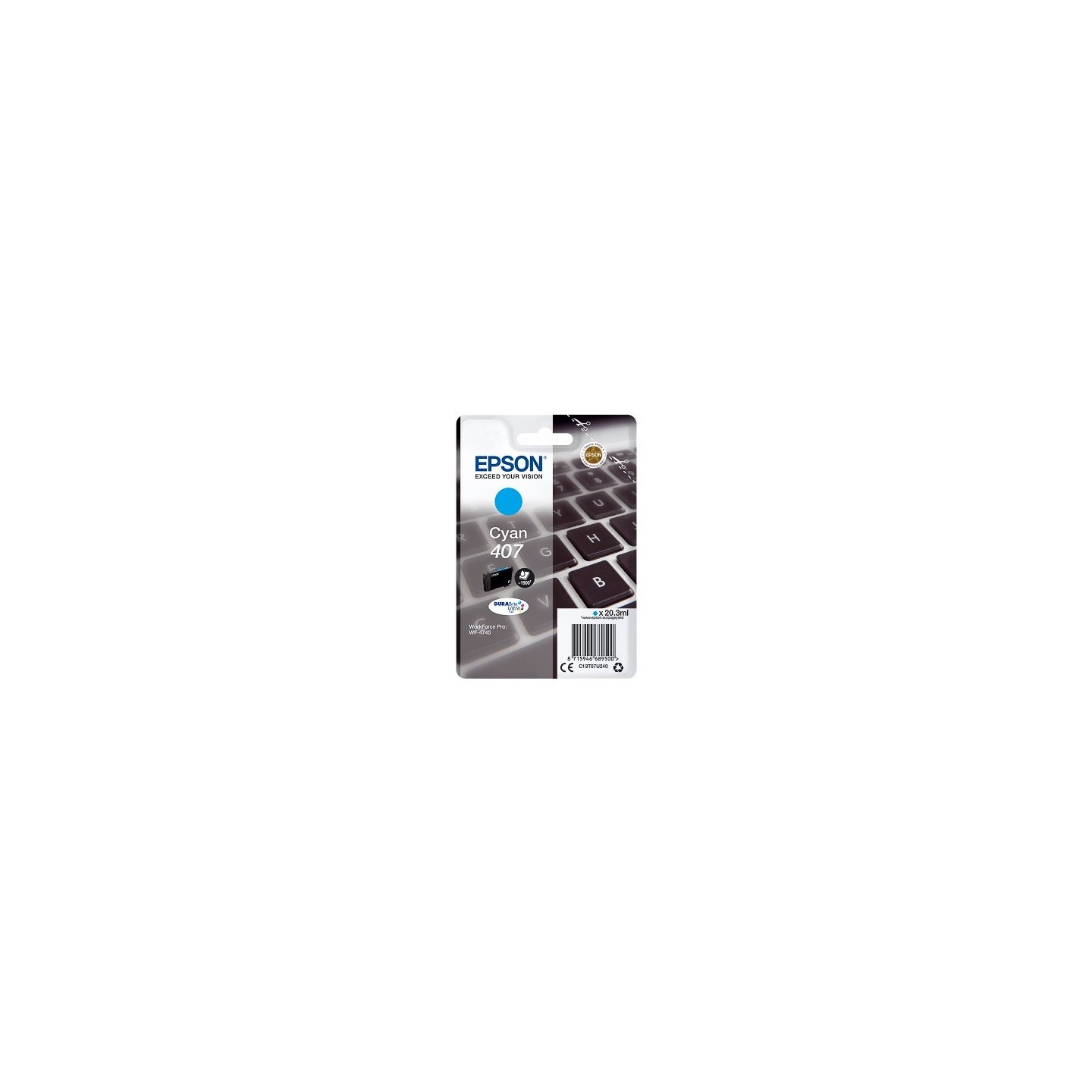 Cartouche d'encre Cyan Haute capacité Epson pour WorkForce Pro 4745DTWF .. (n°407)