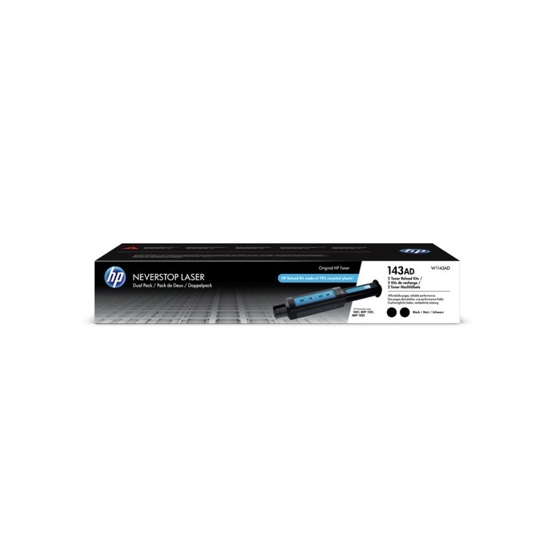pack de 2 Toner noir HP pour Neverstop 1001nw, MFP1201n, ... (143A)