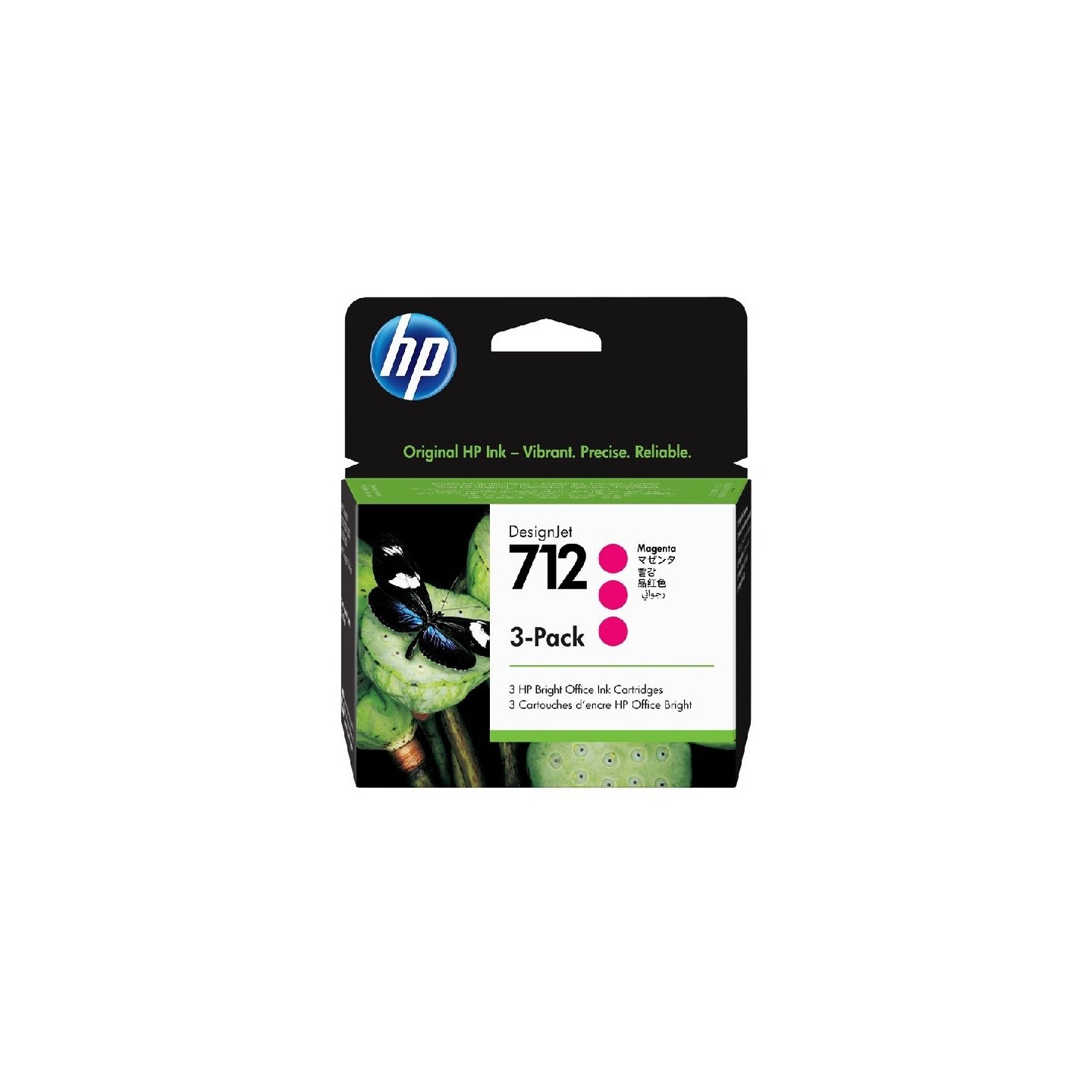 Pack 3 Cartouches Magenta HP pour Designjet T230, T250,T630, T650 ... (HP712)
