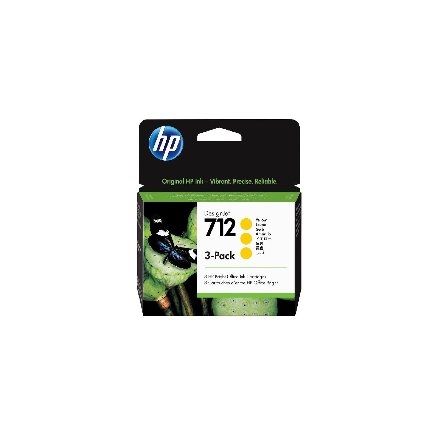 Pack 3 Cartouches Jaune HP pour Designjet T230, T250,T630, T650 ... (HP712)