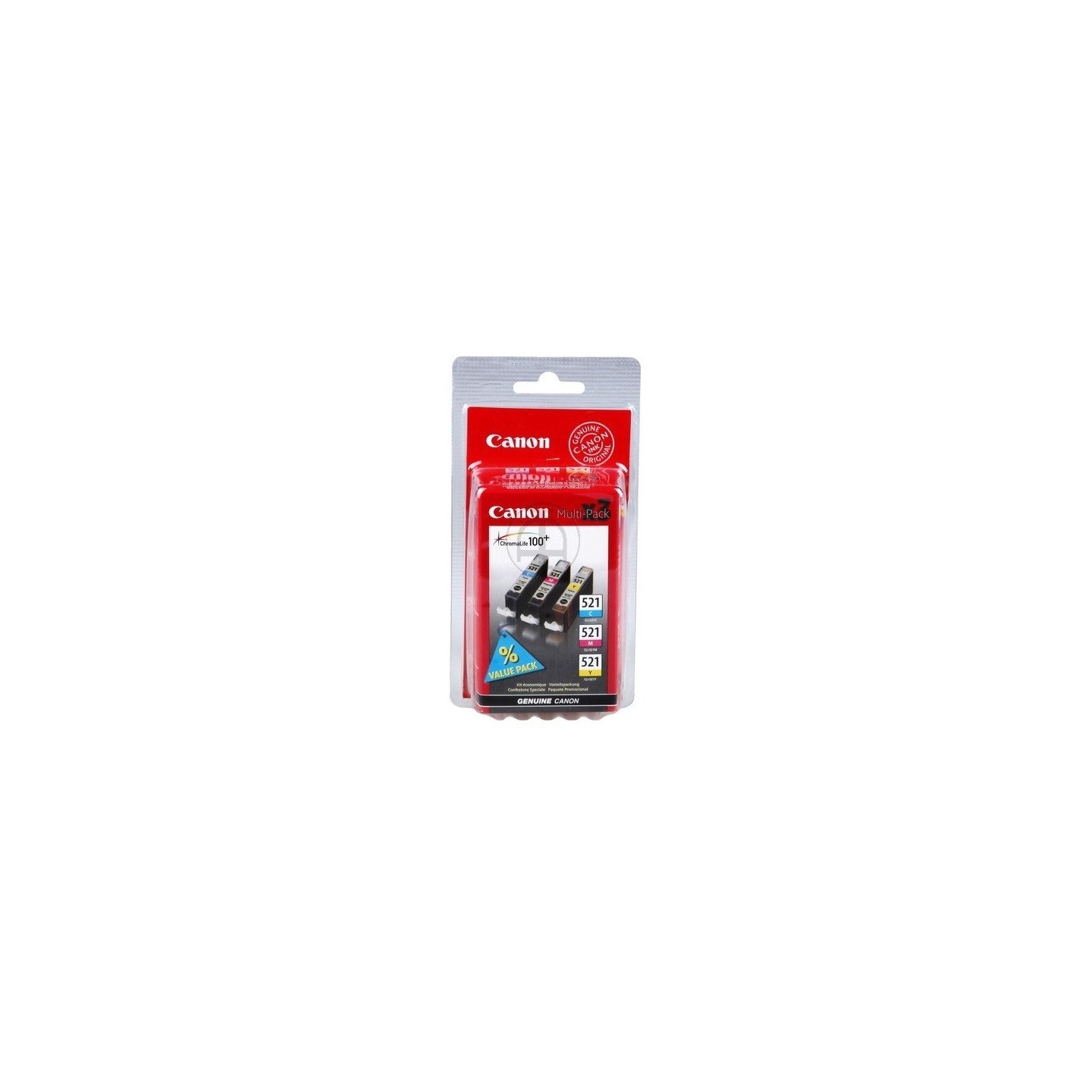 Pack d'encre 3 couleurs Canon pour Pixma ip3600 / mp540...CLI-521CMY (2934B010), Toner Express : achat en ligne de Pack d'encre 