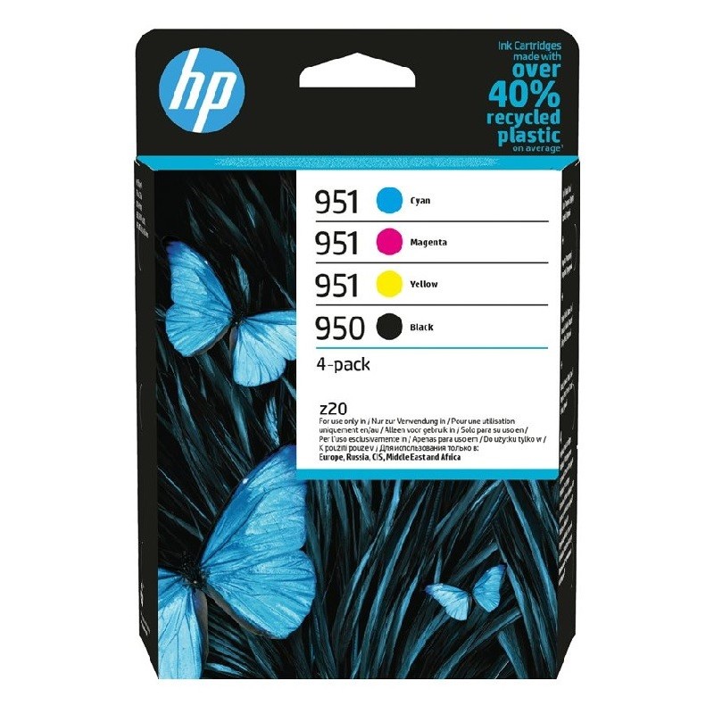 Pack 4 Cartouches jet d'encre Noir et Couleur pour HP officejet pro 8100 / 8600.... (N°950 / N°951)