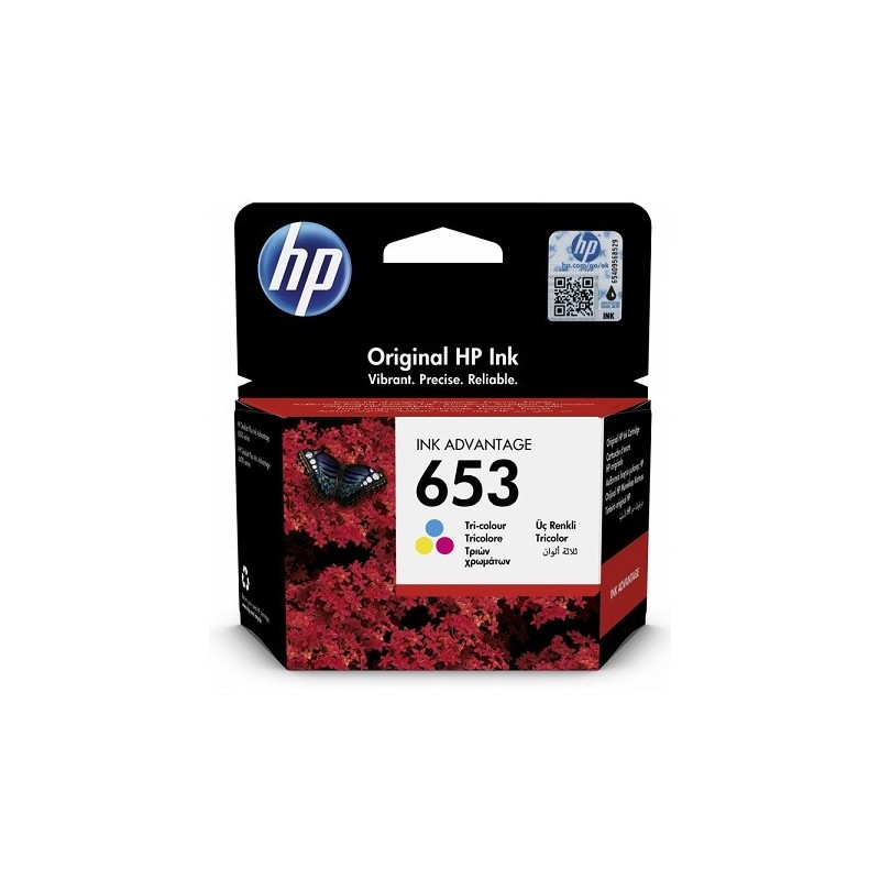 Cartouche Tri-colore HP pour Deskjet Ink Advantage 2376,... (N°653)