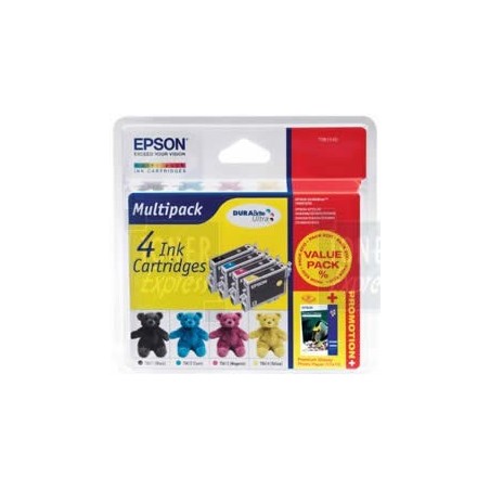 Pack de 4 cartouches EPSON T0611 T0612 T0613 T0614 (Cyan/Magenta/Jaune/Noire), Toner Express : achat en ligne de Pack de 4 carto