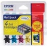 Pack de 4 cartouches EPSON T0611 T0612 T0613 T0614 (Cyan/Magenta/Jaune/Noire), Toner Express : achat en ligne de Pack de 4 carto