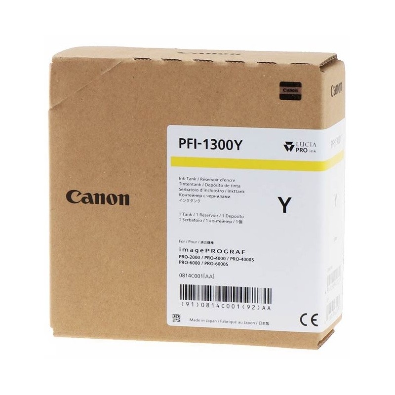 Cartouche Jet d'encre Jaune CANON (330ml) pour ImagePrograf PRO (PFI1300Y)