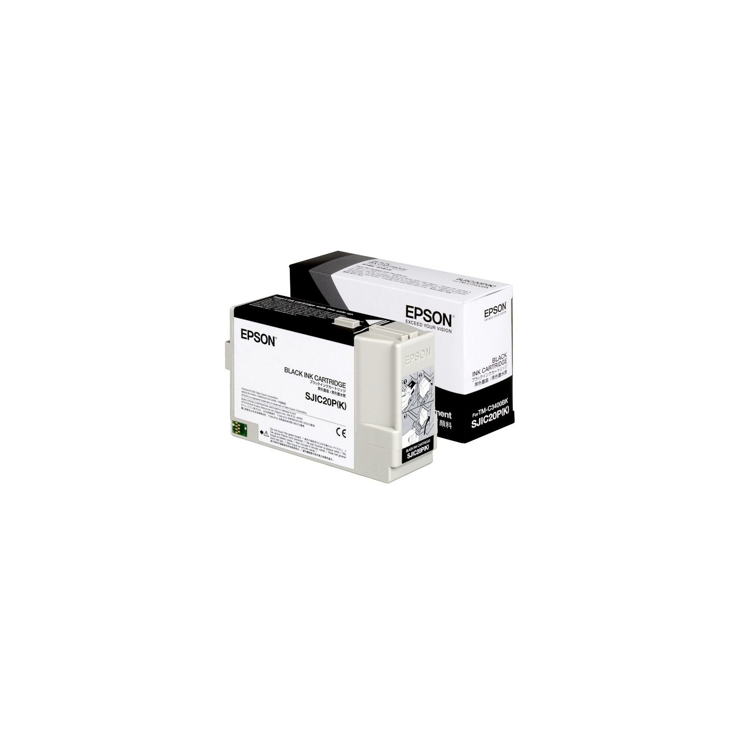 Cartouche d'encre Noir EPSON (78,7 ml) pour Imprimante TM-C3400 (SJIC20PK)