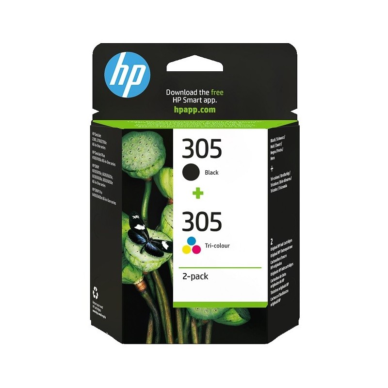 Pack 2 Cartouches Jet d'encre HP N°305 Noir et Couleur