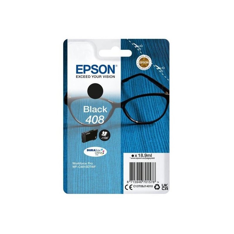 Cartouche d'encre noire Epson pour WorkForce Pro WF-C4810, ... (408)