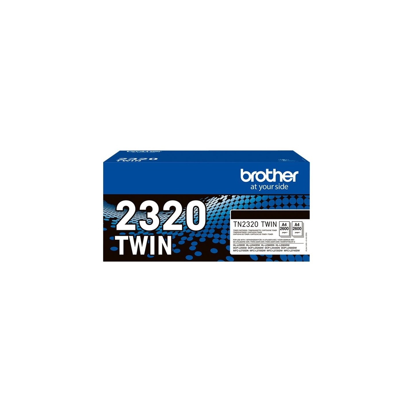 Pack 2 Cartouches toner Brother Noir pour HL L2300D / HL-L2340DW, TN-2320TWIN