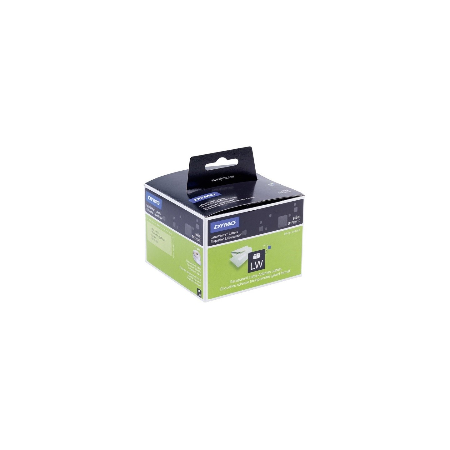 260 Etiquettes d'adresse transparentes LW adhesives Dymo 36mm x 89 mm (large format) (99013)