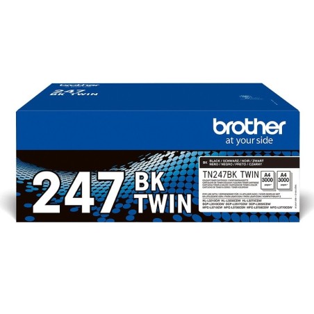 Pack de 2 Toners Noir Haute Capacité Brother pour DCP L3510CDW/ HL L3210CW/ MFC L3710CW ... (TN247BKTWIN)