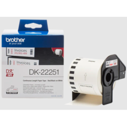Rouleau de papier continu DK-22251 Brother original – Noir et rouge sur blanc, 62 mm pour QL500
