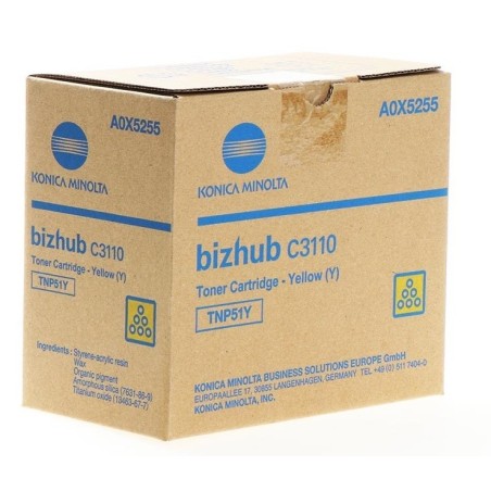 Toner jaune Konica-Minolta Bizhub C3110 (TNP-51Y)