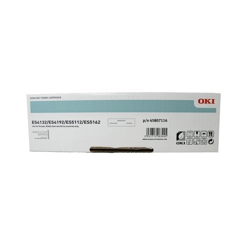 Toner noir Oki pour imprimante ES4132, ES4192, ES5112,...