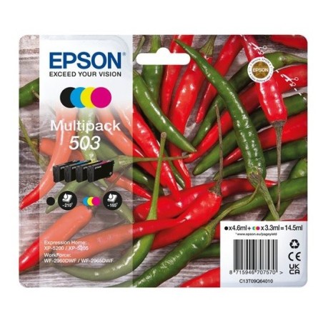 Pack 4 cartouche d'encre (Noir, Cyan, Magenta et Jaune) Epson pour WorkForce WF-2960dwf ... (n°503)