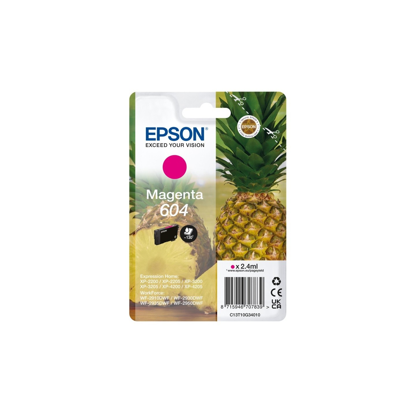 Cartouche d'encre Magenta pour EPSON Expression Home XP2200, ...(N°604)