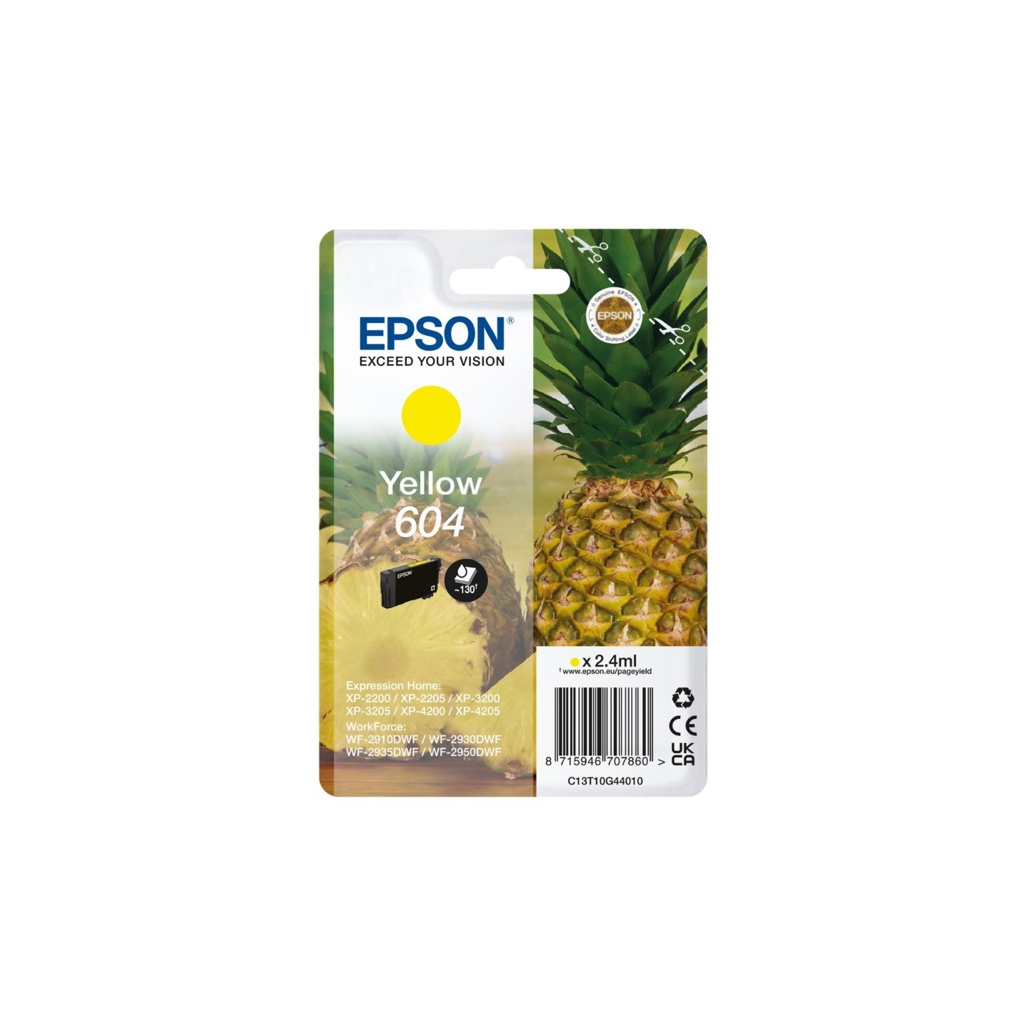 Cartouche d'encre Jaune pour EPSON Expression Home XP2200, ...(N°604)