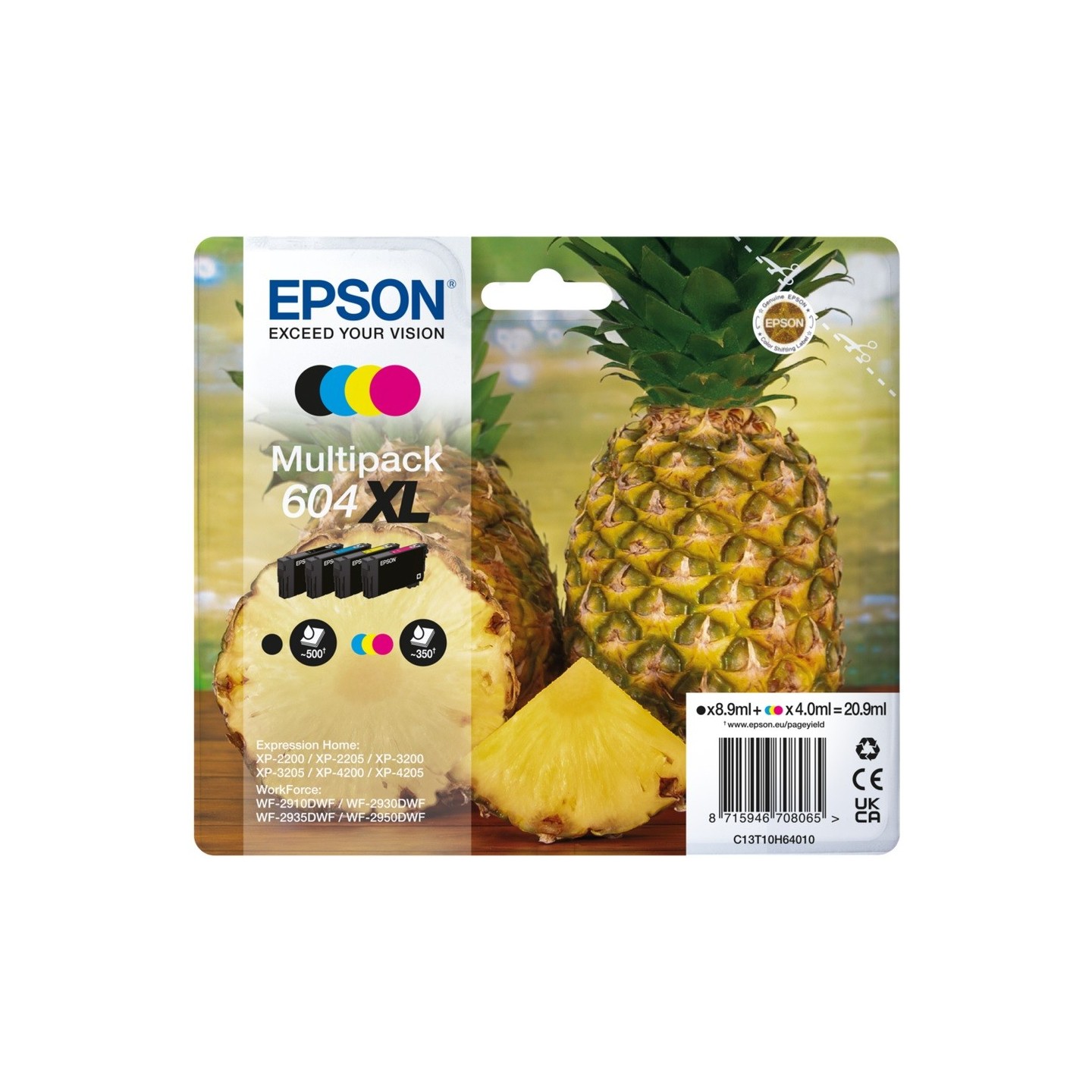 Multipack 4 Cartouches d'encre Haute Capacité pour EPSON Expression Home XP2200, ...(N°604XL)