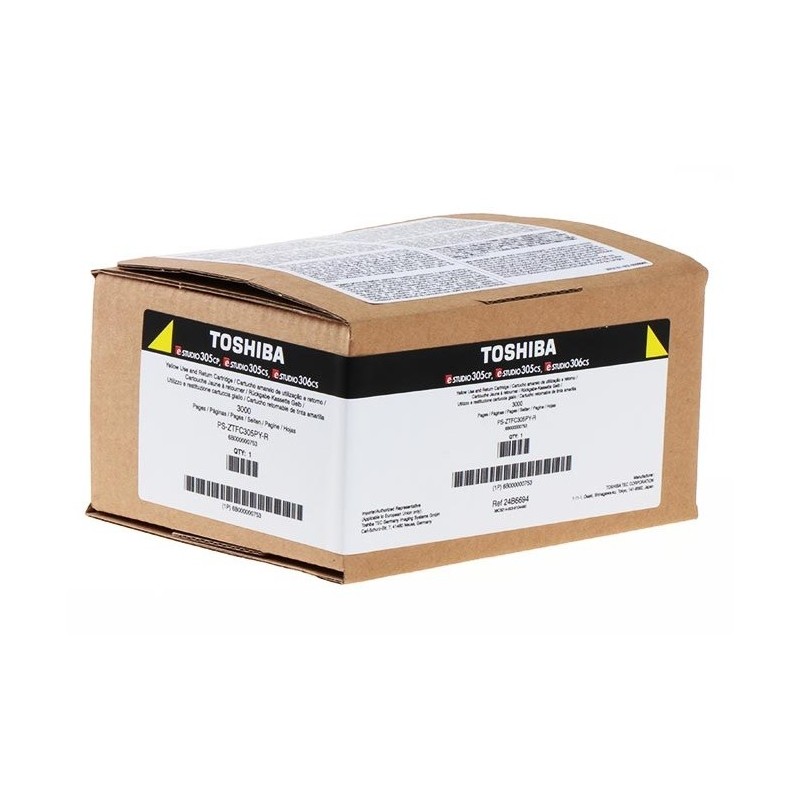 Cartouche de toner Jaune Toshiba pour e-studio 305CS, 305CP, ... (T305PYR)