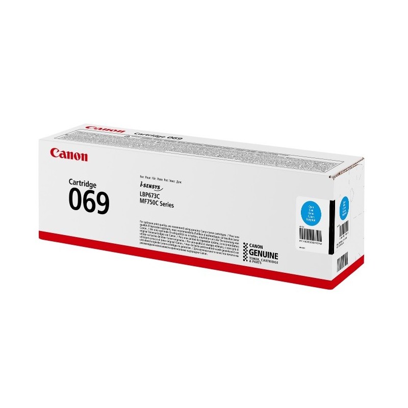 Cartouche Toner Cyan Canon N° 069 pour i SENSYS MF752Cdw, ... (069C)